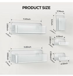 5-Piece Clear Adhesive Shower Set, New