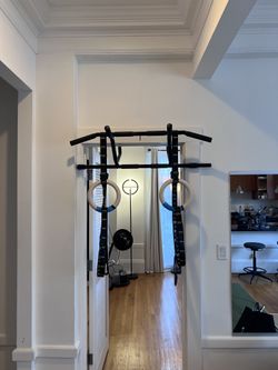 Home gym bundle: pull-up bar, rings, floor tiles