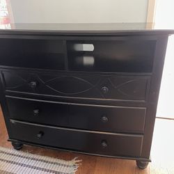 Beautiful Black Wooden Dresser Bureau Tv Stand