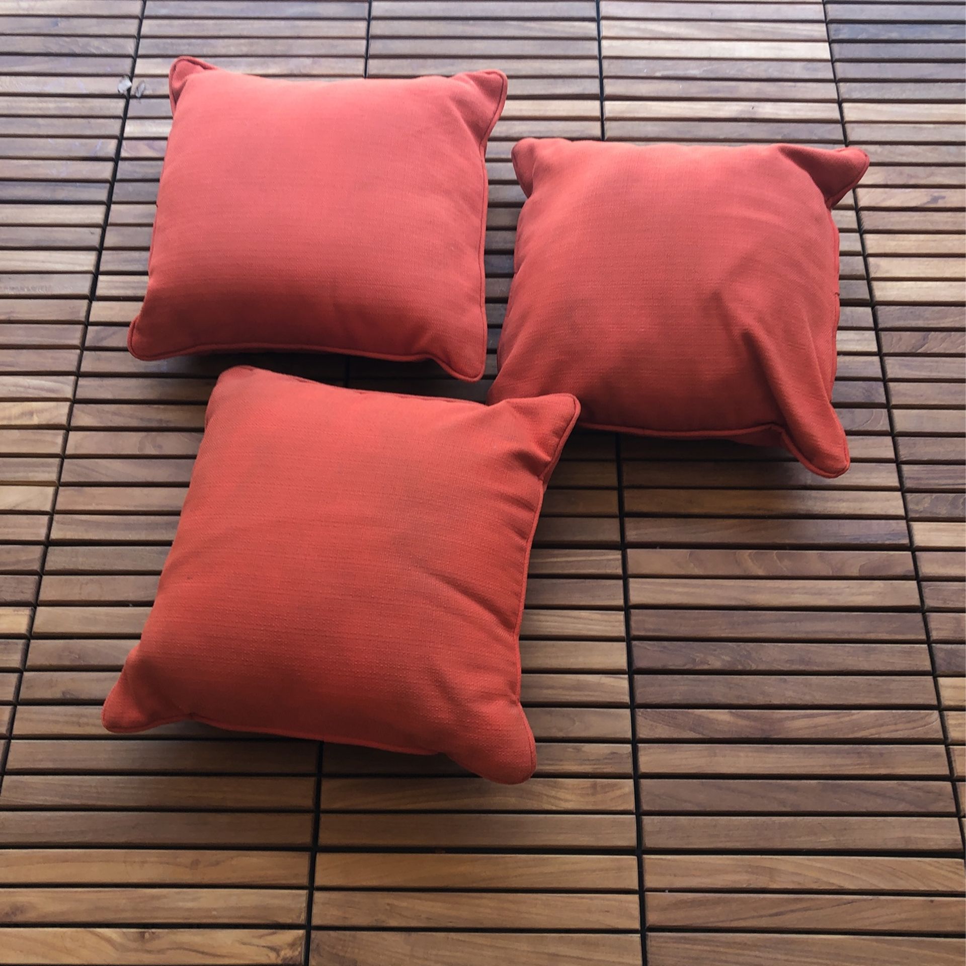 3 Orange Outdoor Furniture Pillows