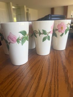 Set of 6 Franciscan Desert Rose Ceramic Tumblers Set of 6