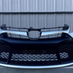 TOYOTA CAMRY 2015 2016 2017 FRONT BUMPER ORIGINAL SILVER