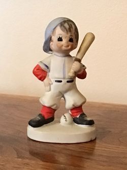 Vintage Ceramic Baseball Boy Figurine