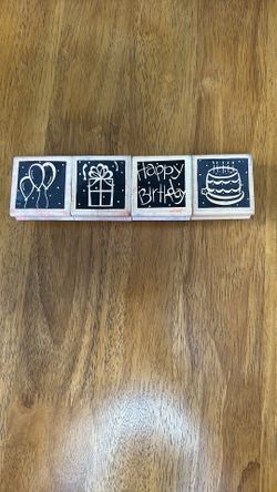 Rubber Stamp Set. Birthday. 