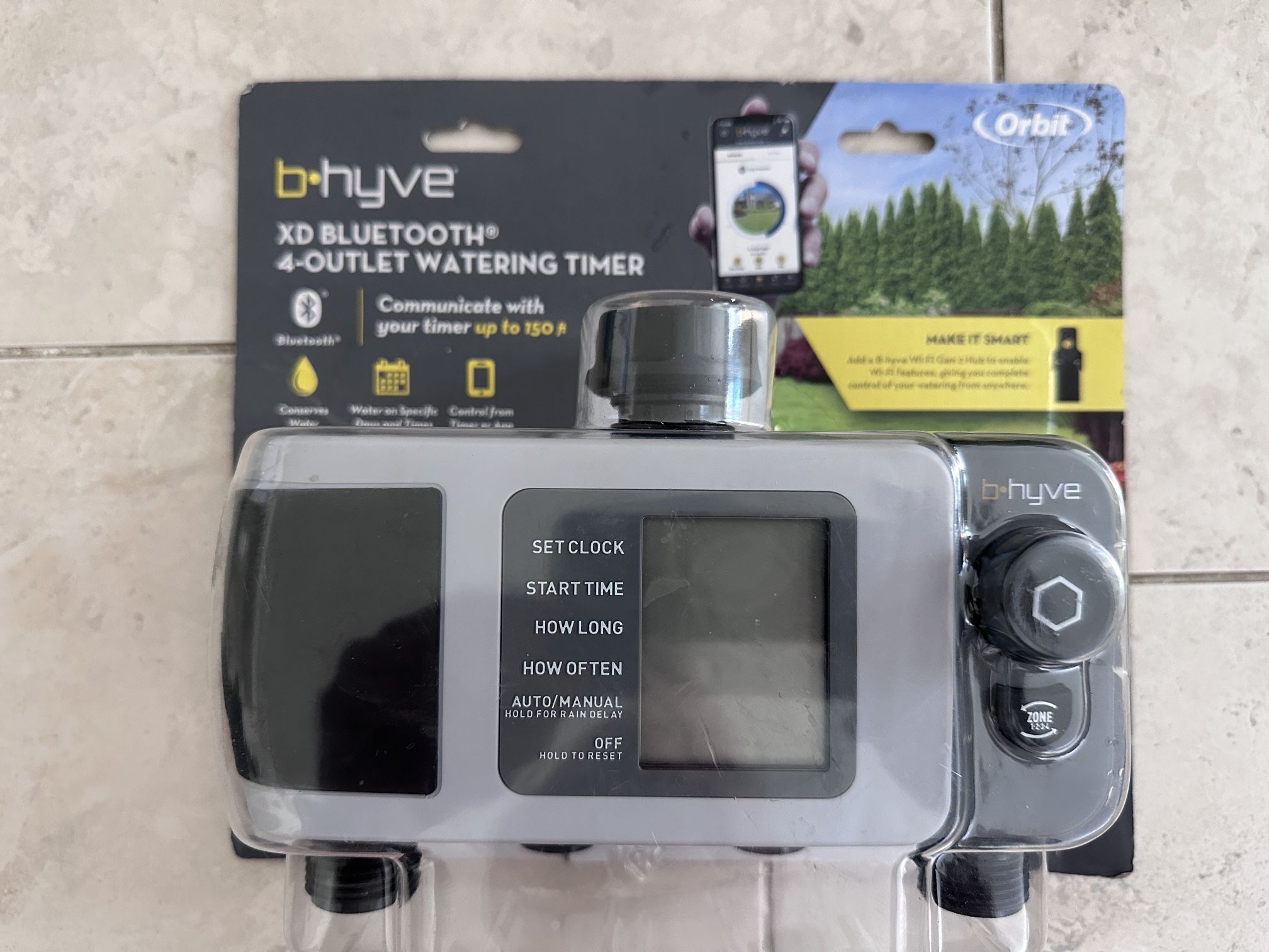 Orbit B-hyve XD Bluetooth 4-Outlet Hose Watering Timer Sprinkler Timer New, Open Box, Never Been Used Retail: $75+Tax!!! Control up to 4 start times p