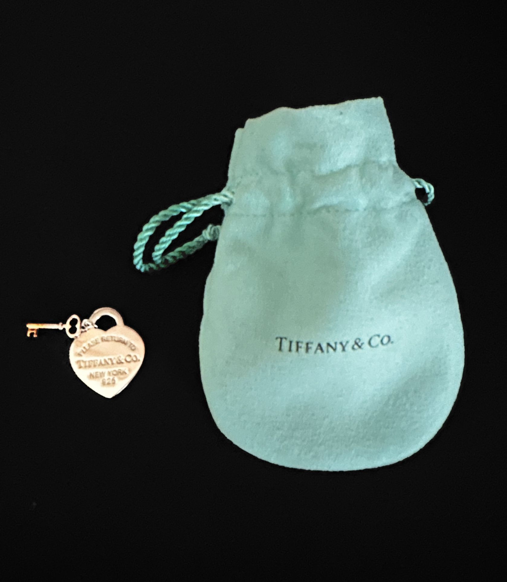 Tiffany Heart Tag W/Key Pendant