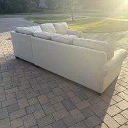 Large 3-Piece Sectional Sofa – Neutral Beige Fabric, Excellent Condition