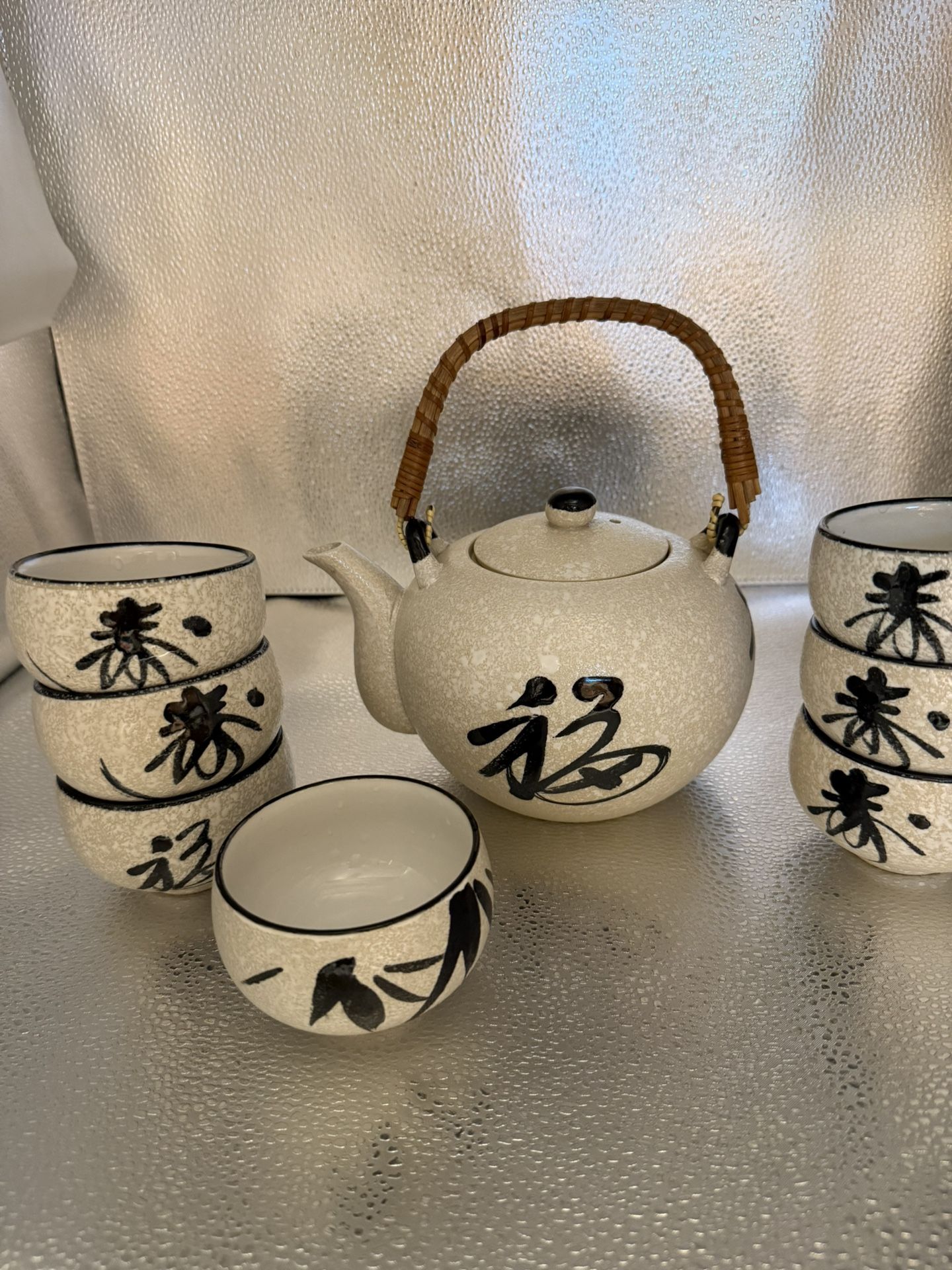 Japanese Tea Pot With Wicker Handle