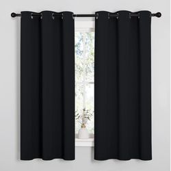 Nicetown Blackout Black Curtains 2 Panels (42x63)