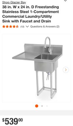 Freestanding SS Utility Sink with Faucet