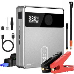 5-in-1 Jump Starter with Air Compressor, 3000A Car Battery Jump Starter (9.0L Gas or 8.5L Diesel Engines) with 150PSI Digital Tire Inflator, 12V Porta