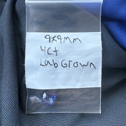 4ct Sapphire Lab Grown 9mmx9mm $1200obo