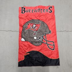 Tampa Bay Buccaneers Lot of 3 Flags: 3x5 Banner, Garden Flag, and Frayed Saber
