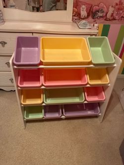 Kids Toy Storage Organizer with Pastel Bins