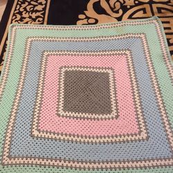 Pastel Colors Crochet Lap Afghan/Baby Blanket 