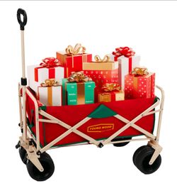 400 L Collapsible Wagon Outdoor Camping, Retractable Drawbar and Universal Wheels
