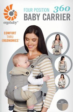 Carrier Ergobaby Four Position 360 Unisex Grey Baby Carrier + Infant Insert