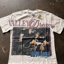 VALE USA Valley Dreams Fallen Angel Takeshik Graphic Print Rhinestone T- Shirt L
