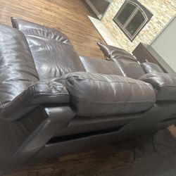 2 Leather Recliner Couches 