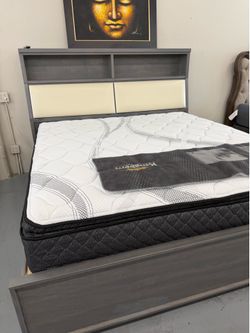 Box Bed With Shelf’s in Headboard- SAME DAY DELIVERY 🚚