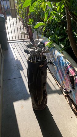 Golf Men’s RH Golfsmith Drivers Ping Eye 2 Irons Professional Divider Leather Cart Bag