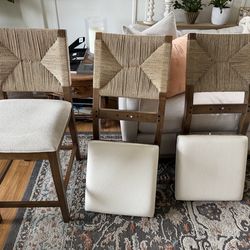 Nathan James,Seagrass Counter Height Bar Stool Light Brown, set of 3, 2 brand new in box, $250 total