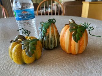 Set of 3 Decorative Fall Pumpkins
