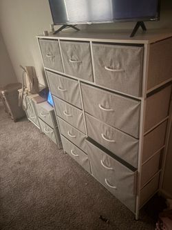 Tall fabric dresser to end tables