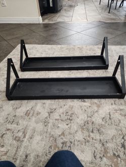 Black Metal Wall Shelves Set of 2