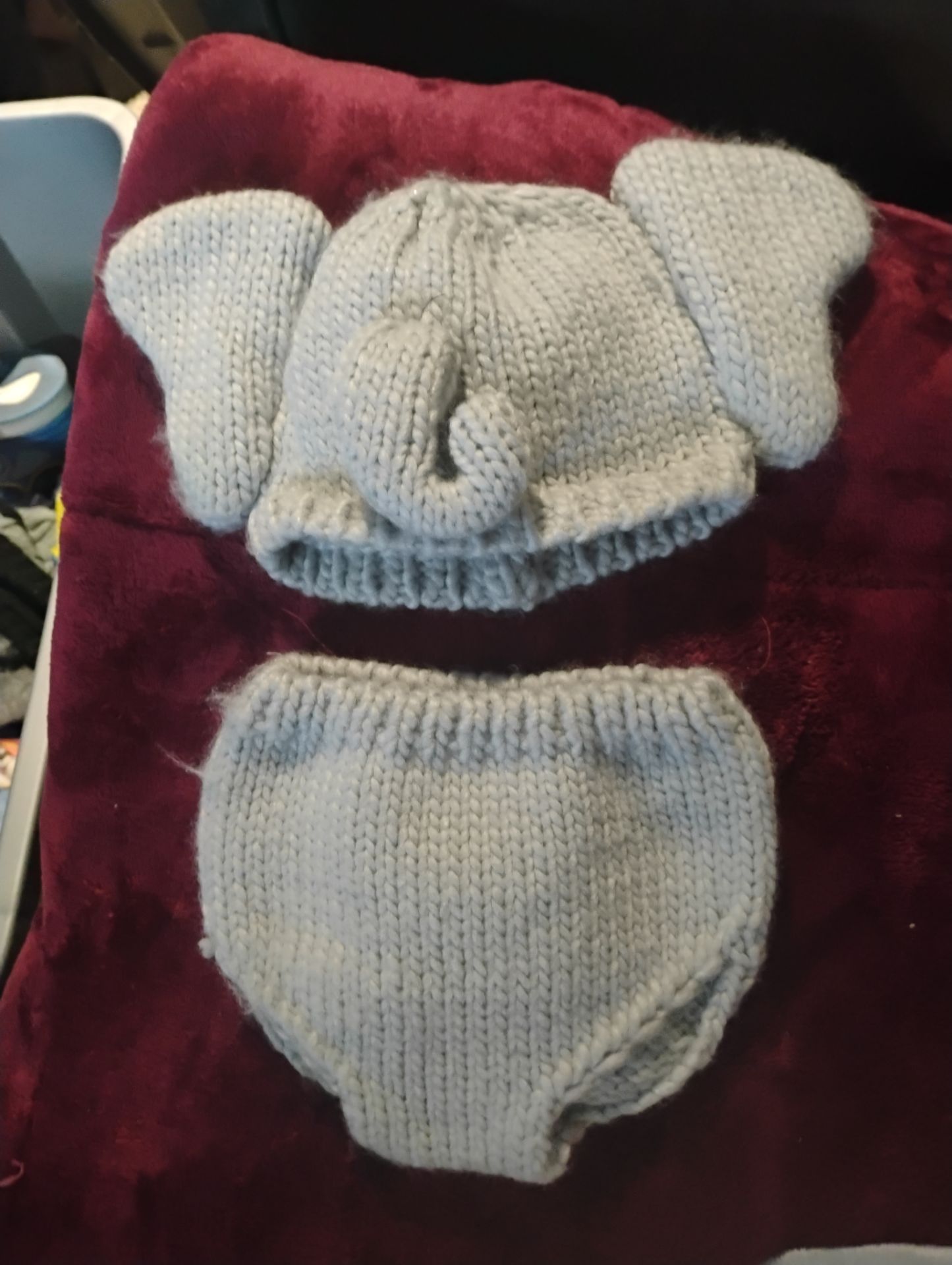 Brand new elephant newborn baby photo outfit