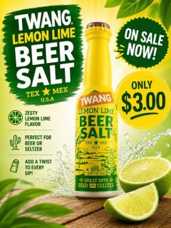 Twang Lemon Lime Beer Salt, Zesty Citrus Flavor, Great for Beer & Seltzers