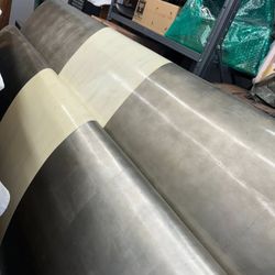 Custom Modern King Bed Frame – Brushed Metal with Genuine Ivory Stone Panels