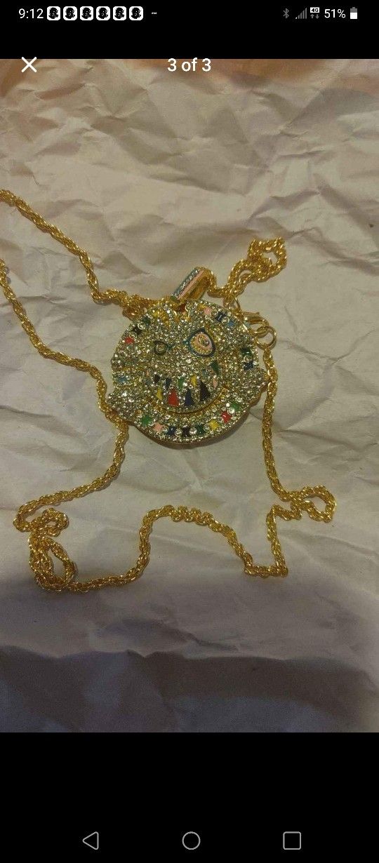 NICE PENDANT WITH CHAIN !!!!! REAL GOLD BLACK FRIDAY DEAL OR XMAS GIFT