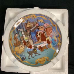 Disney’s Lady And The Tramp Vintage Plate “Moonlight Romance”