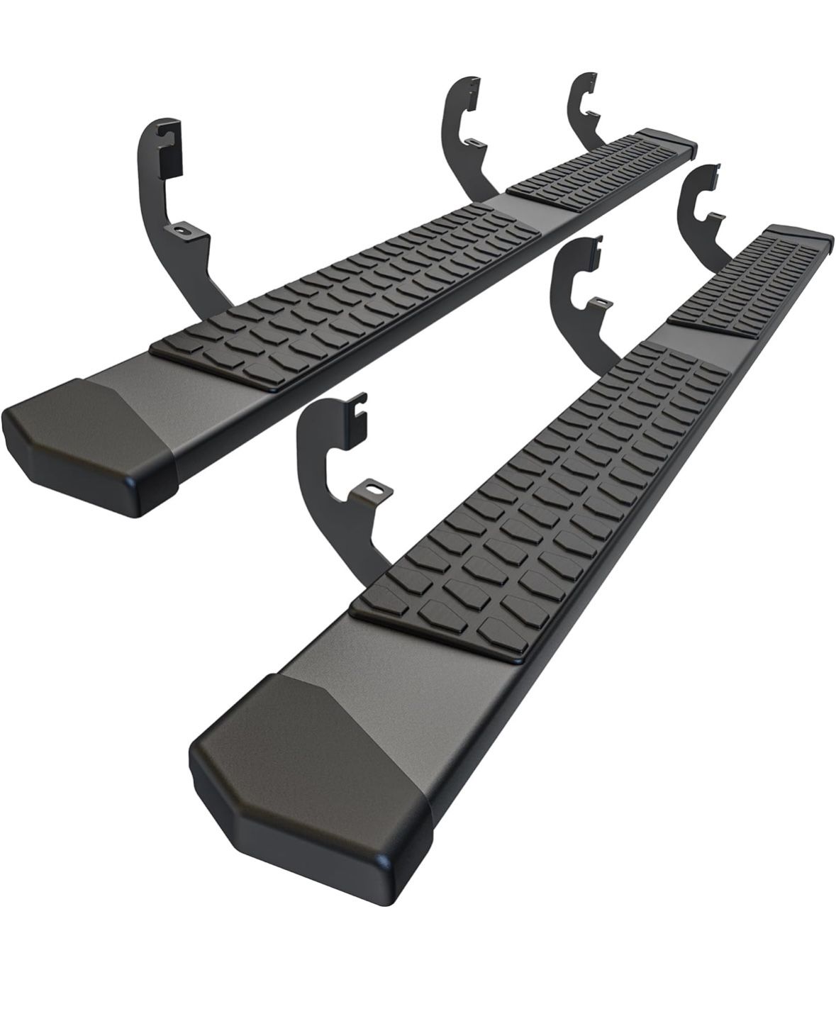 6 Inches Running Boards Side Steps Compatible with 2015-2024 Chevy Colorado/GMC Canyon Crew Cab, Black Textured Aluminum Nerf Bars
