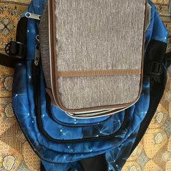 Blue backpack with lunch bag for school kids