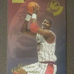 1996 Skybox Hakeem Olajuwon Houston Rockets #3 No Boundaries Insert 3/10 Basketball Card Vintage Trading Collectible Sports NBA