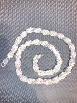 11mm Solid Silver Rope Chain (24 Inch)