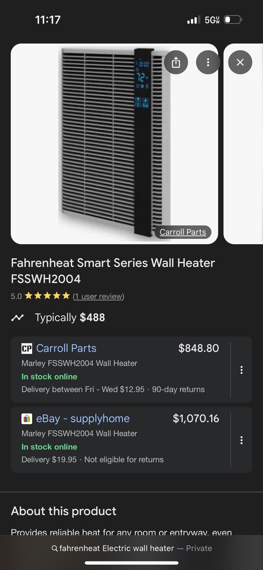 Electric Wall heater