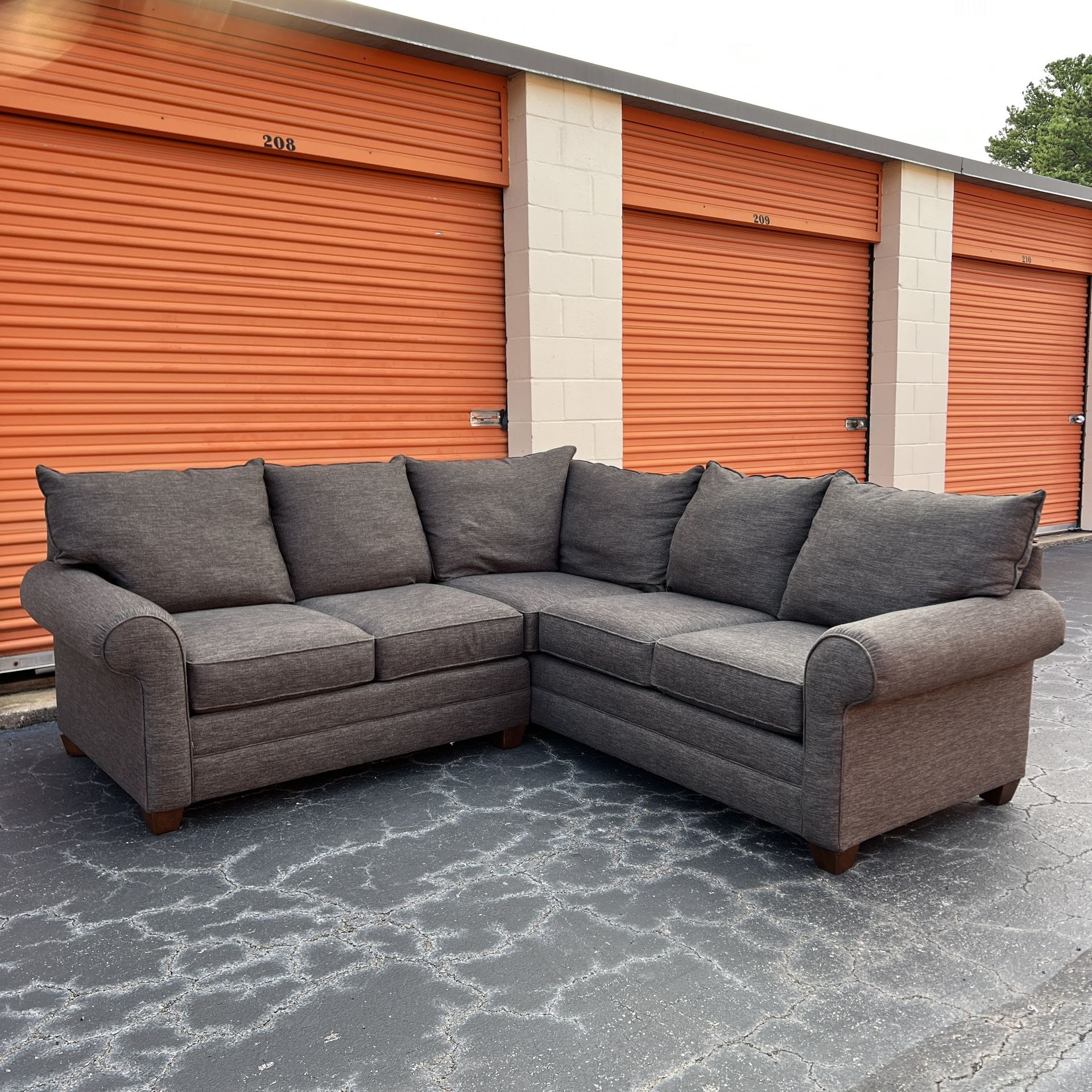 Free Delivery - Black Bassett Sectional Couch