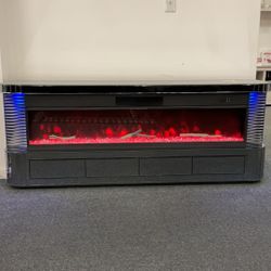 Mirrored Bluetooth Fireplace Power Entertainment Center$1199