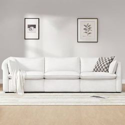 CHITA Large Luxury Modular Sofa, Premium Down Filled Cloud Sofa, FSC Certified, Comfortable Sectional Seat for Living Room, 3 Seats, 114 Inches Wide, 