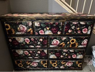 One of a kind floral dresser
