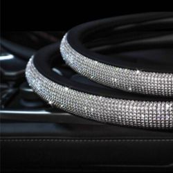 Diamante Car Steering Wheel Cover Diamond Sparkle Bling Women Gift Accessories
