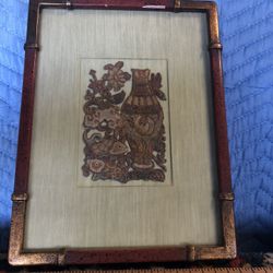 Vintage Japanese Framed Embroidery 