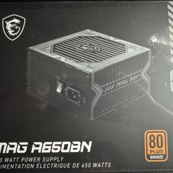 MSI MAG A650BN, Non-Modular Compact 650W Power Supply, 80+ Bronze, Low-Noise Fan, Active PFC Design BRAND NEW