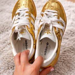 Adidas gold sneakers