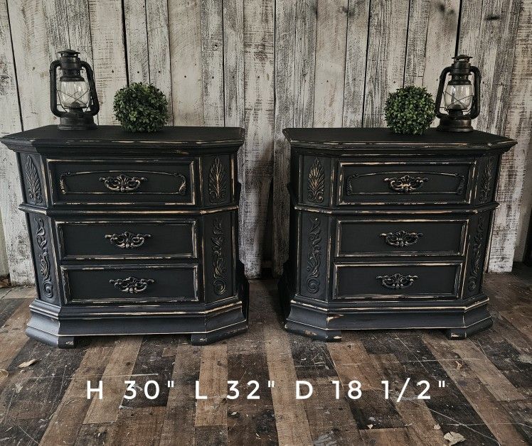 Gorgeous Black Oversized Farmhouse Nightstands for Sale in Riverside ...
