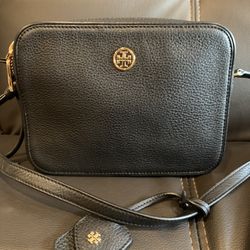 Tory Burch Leather Camera Bag (Black)