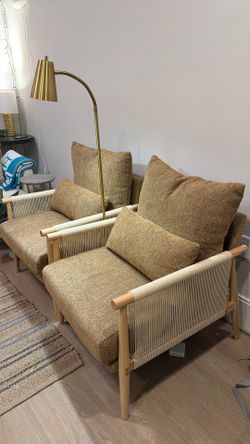 Set Of Two Chairs With Pillows